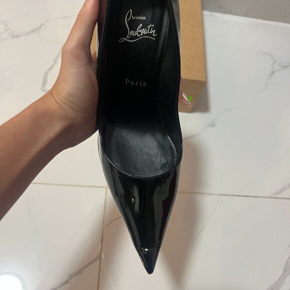 Christian Louboutin Women's Miss Z 100mm Black Patent Pumps - Picture 6 of 9